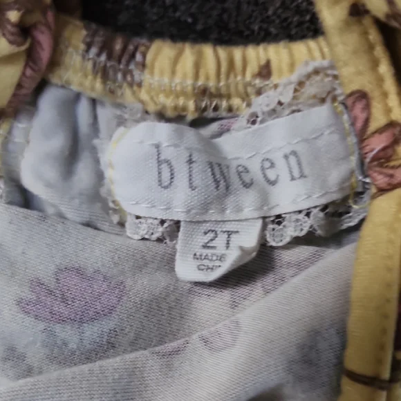 btween Yellow and Pink Floral Kids Dress - Picture 2 of 3